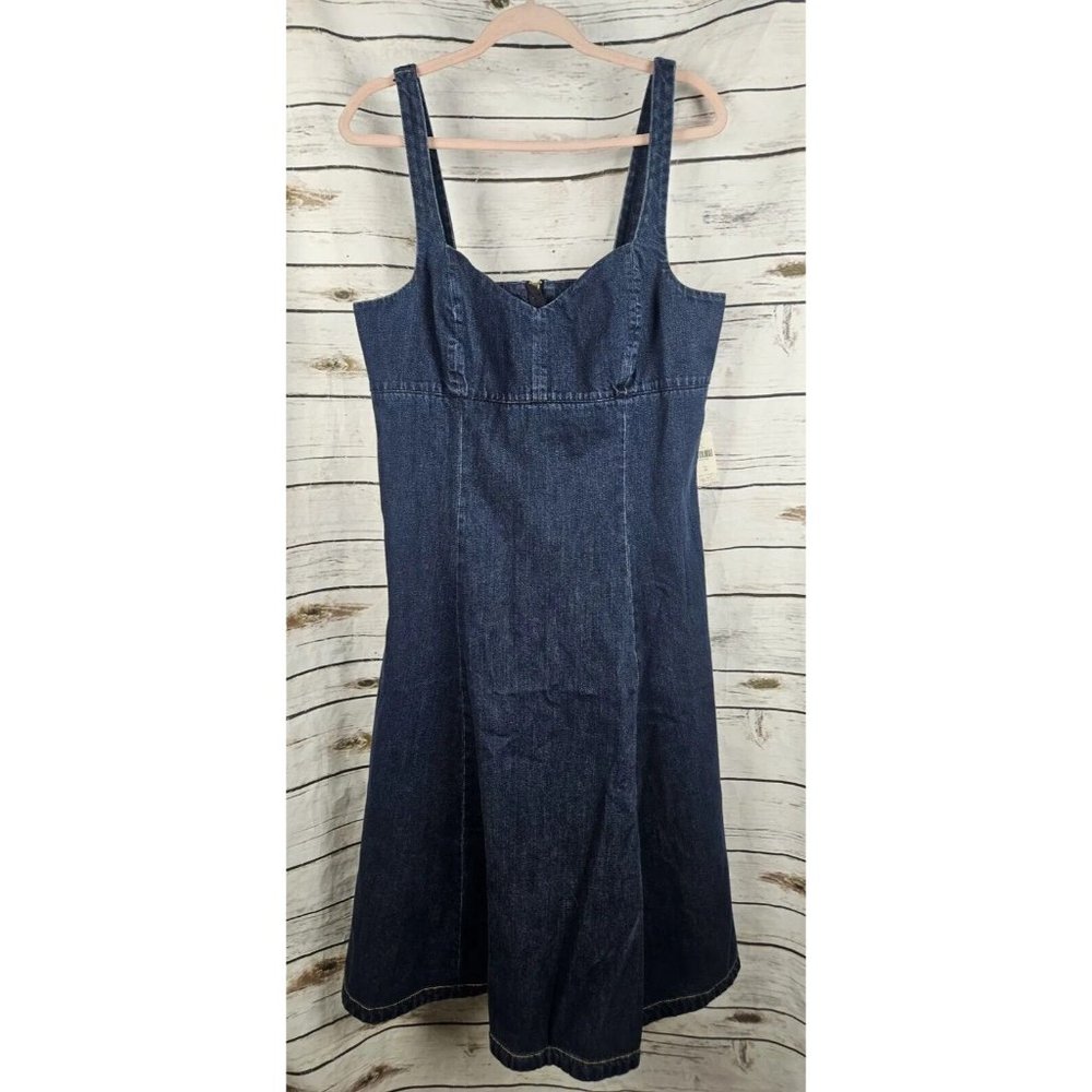 Anthropologie Holding Horses Denim Corseted Dress 16 NEW Edythe Sleeveless